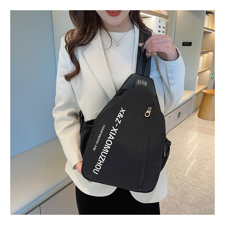 Cross-border women's multi-functional backpack, canvas chest bag, single-shoulder crossbody bag, multi-layered casual large-capacity bag undefined