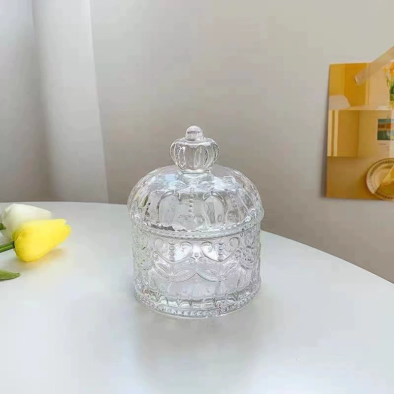 Производители напрямую поставляют хрустальную стеклянную чашку конфеты креативная Crown стеклянная банка для хранения европейских гравировальных коробок для хранения ювелирных изделий