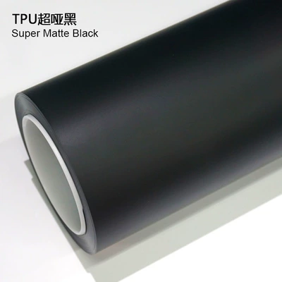 Auto Color Change Film, Car Wrap High Anti-Stain Paint - tpu-super-matte-black-1524m15m
