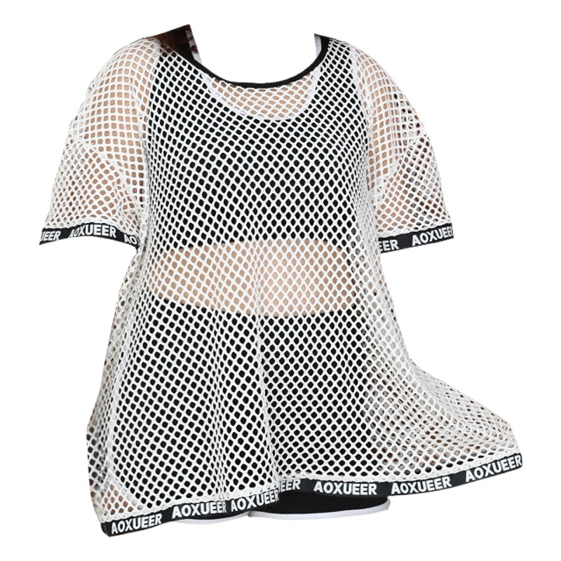 Traje de baño de tres piezas de talla grande blusa conservadora suelta de mujer traje de baño dividido niña gordita que cubre el vientre adelgazante traje de baño de vacaciones