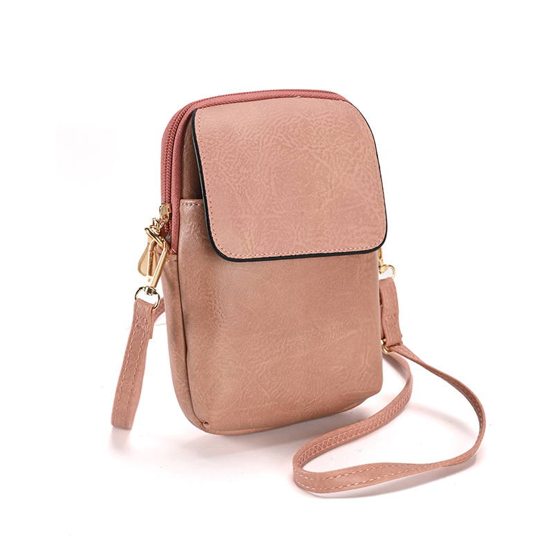 2023 New PU Korean Style Fashion Women's Phone Bag Single Shoulder Crossbody Mini Small Bag Large Capacity Phone Bag