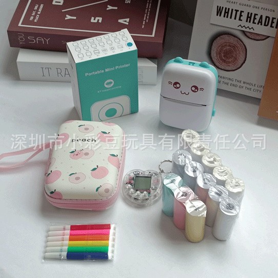 C9 블루 + 감열지 5개 + 접착지 5개 + 색종이 3개 + 색펜 + 가방 + 전자 애완동물