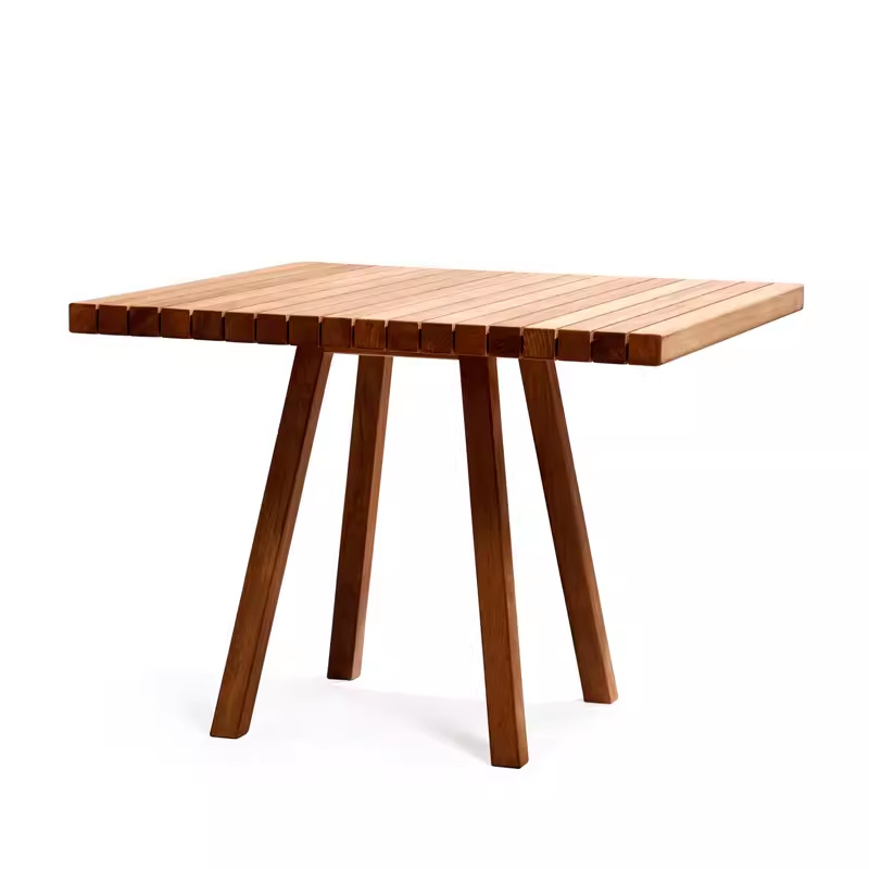 Mesa y silla de teca al aire libre anticorrosivo madera sólida alojamiento residencial patio al aire libre jardín ocio mesa larga impermeable silla de caña