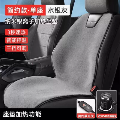 Gümüş ion avtomobil isitmə yastığı qış tək oturacaq elektrikli плюш yastıq 12V24V