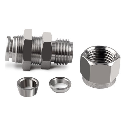 Stainless steel card sleeve quick-connect adapter plate straight PK 6 8 10 12 16mm air tube steel tube oil tube connector