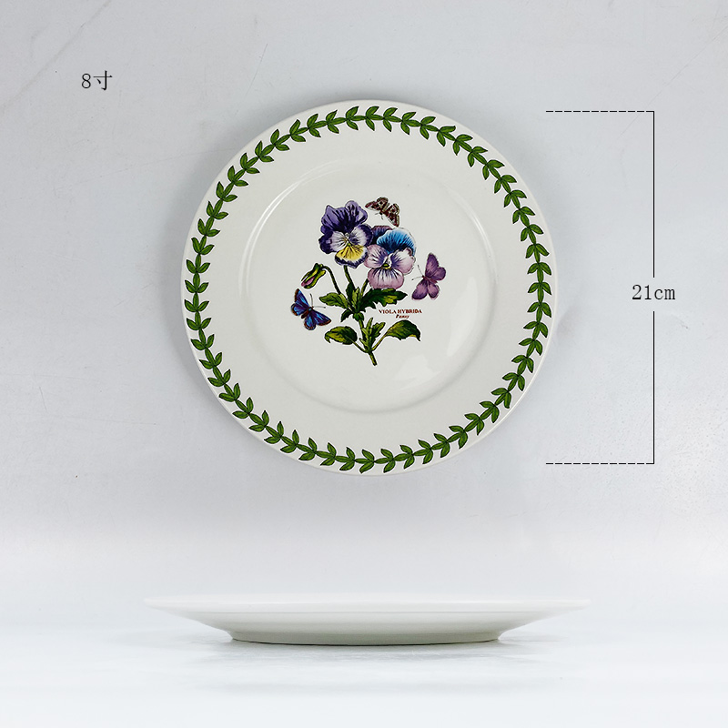 8인치 21cm 평판-보라색 꽃