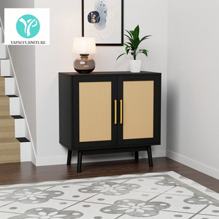Amazon Cross-Border Supply Panel Furniture Living Room Kitchen Rattan Sideboard Storage Simple Factory Wholesale