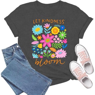 Women's Vintage T-Shirts Boho Flowers Wildflowers Graphi