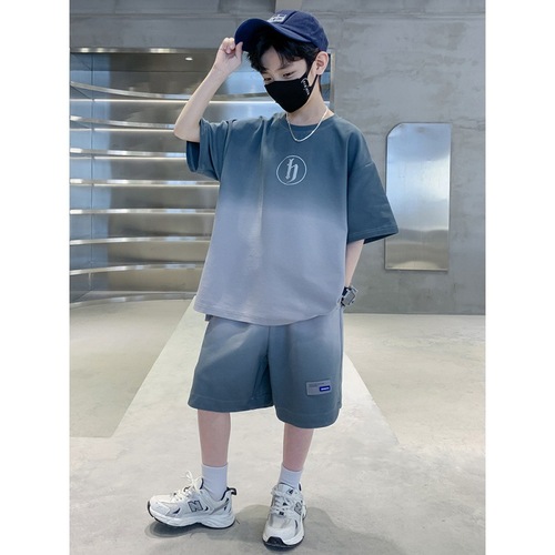 童装夏男童运动服套装新款韩版中大童短袖上衣阔腿短裤两件套