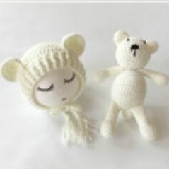 New Style European and American Studio Children's Photography Clothing Newborn Sweater Set Baby Photo Shoot Outfit Little Bear