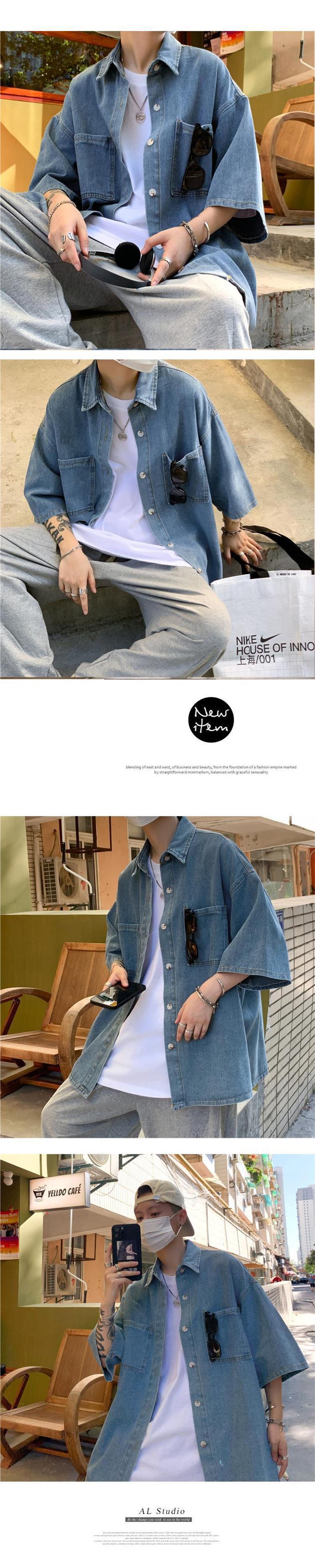 Men's Loose Denim Jacket For Summer In Hong Kong Style_voghion.com