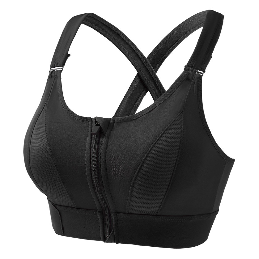 Front zipper sports underwear women's shockproof running push up anti-sagging wireless beauty vest yoga sports bra