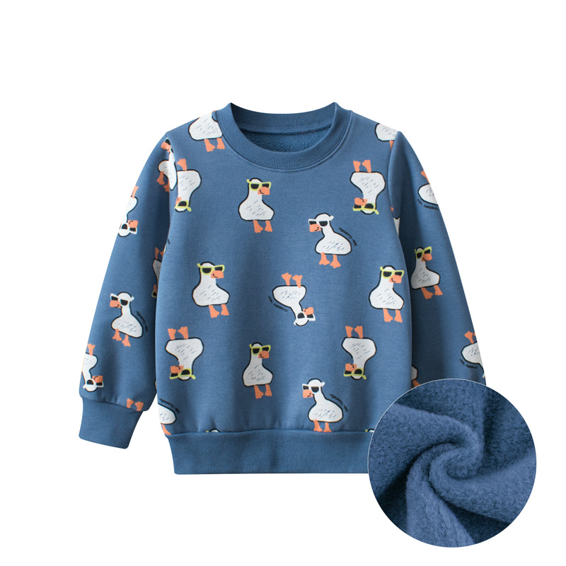 27 niños ropa de estilo coreano para niños Otoño e Invierno suéter para niños jersey de niño con forro polar cuello redondo ropa de bebé entrega de una pieza