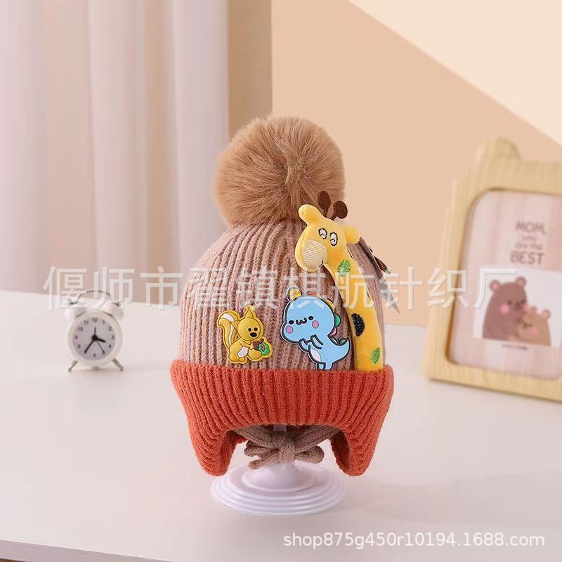 Gorro de punto para bebés abrigado y grueso, de lana – para recién nacidos en invierno, venta al por mayor.
