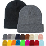 纯色保暖针织帽加厚毛线帽秋冬糖果色时尚男女套头帽跨境亚马逊