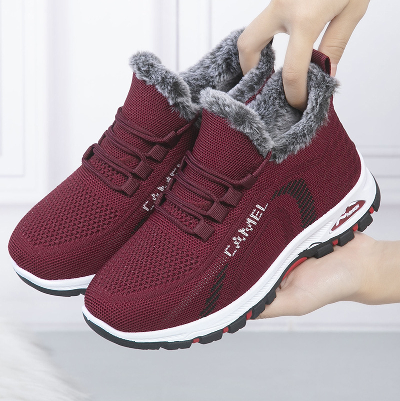 Warm non-slip wear-resistant “mom shoes” platform for leisure