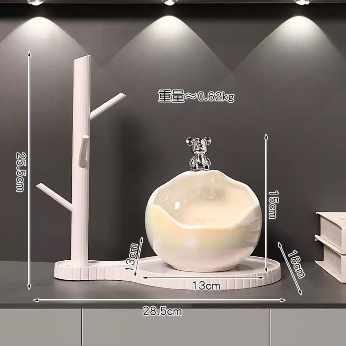 Storage bowl cream + storage rack