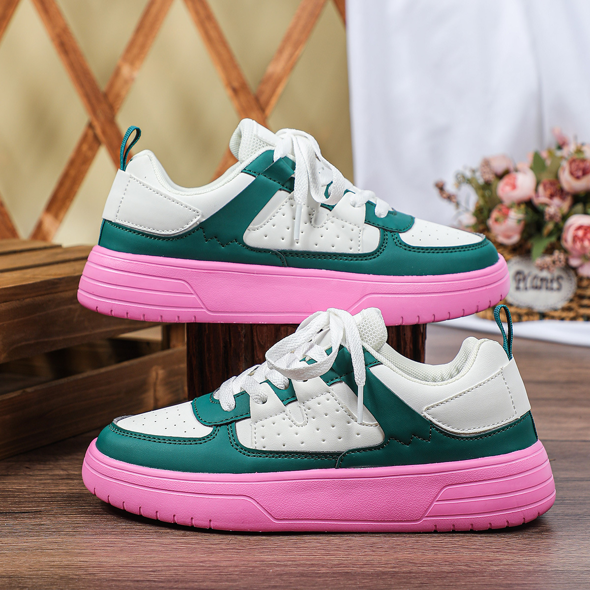 흰색 녹색 파운데이션