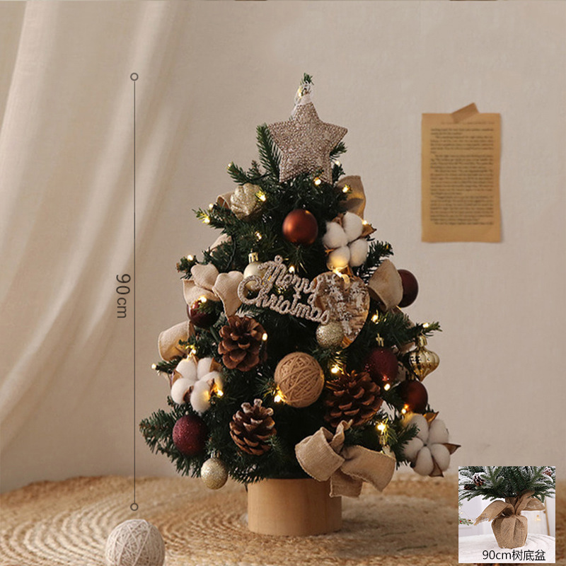 Amazon nuevo árbol de Navidad cifrado con luz árbol de Navidad en stock PE nieve árbol de Navidad escritorio