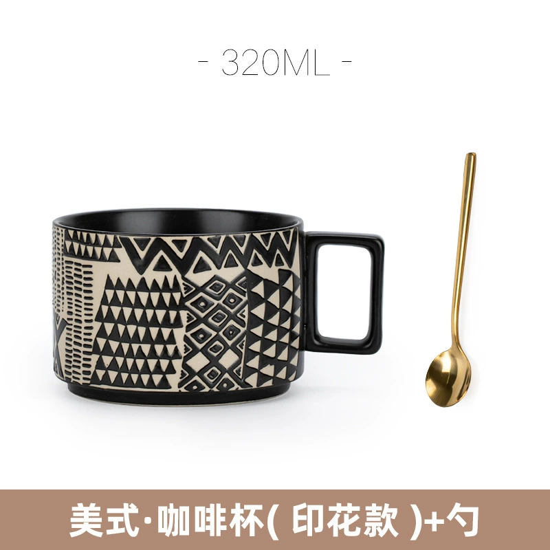 Factory American Coffee Cup Fashion Retro Ceramics Cup Water Cup Marker Cup Bring Spoon Dispot Set