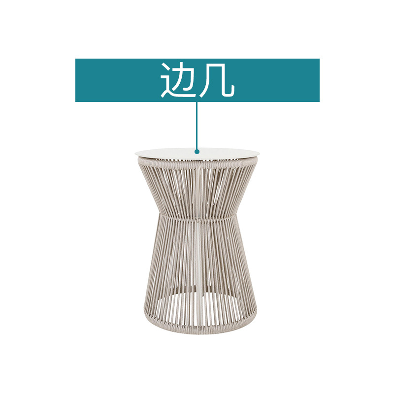 Sofá nórdico de exterior para patio, terraza, balcón, villa, casa de huéspedes, protección solar, silla de ratán tejida con cuerda, muebles de ratán, mobiliario suave.