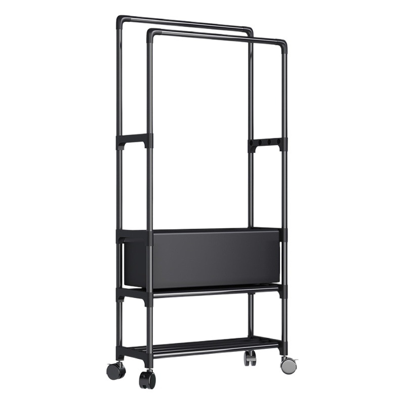 Multifunctional Floor Coat Rack Hanger Drying Rack Simple Indoor Double Rod Drying Rack