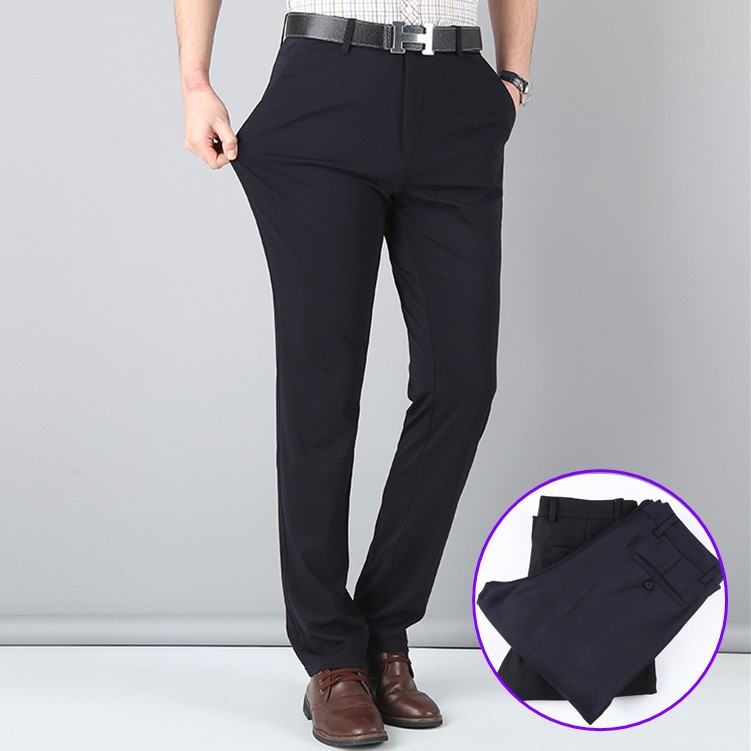 Pantalones de traje de negocios pantalones de traje casual para hombres pantalones formales para hombres primavera y verano delgados pantalones de traje negro para hombres