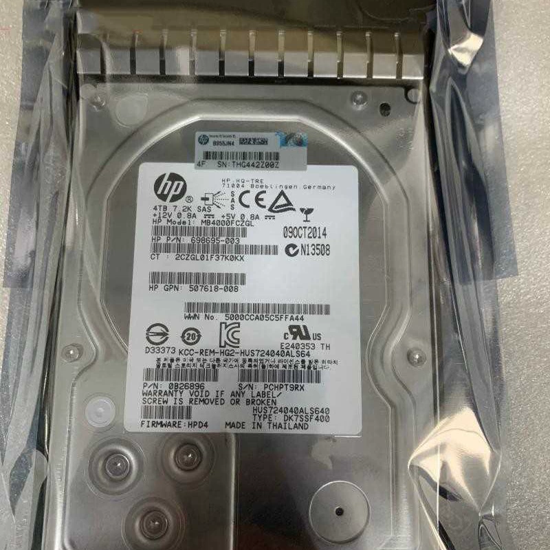 Оригинал 693689-B21 693721-001 4TB SAS 6G 7200 об/мин 3,5" серверный диск