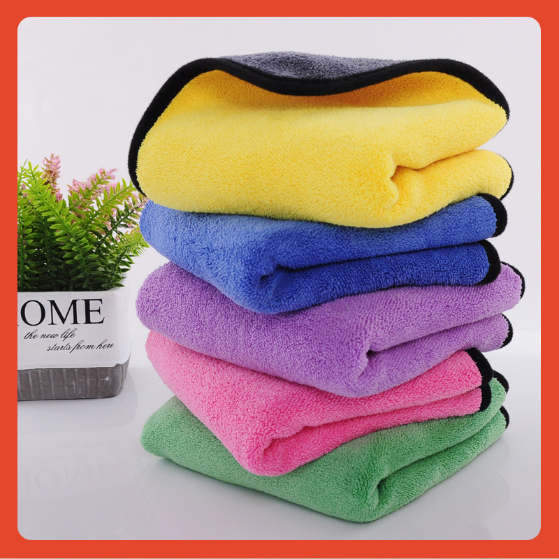 ✅ 세차 타월 두꺼운 대형 흡수성 산호 벨벳 자동차 타월 양면 속건성 자동차 청소 세차 타월