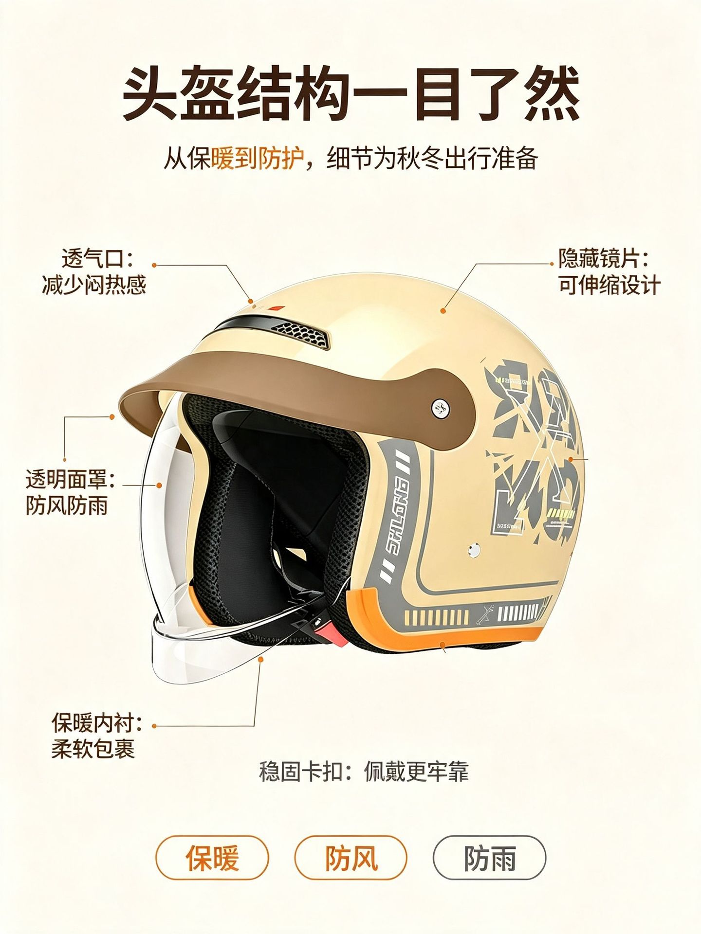 Cross-border foreign trade helmet for electric vehicles, women's autumn and winter warm windproof safety helmet, universal for all seasons, men's motorcycle half helmet