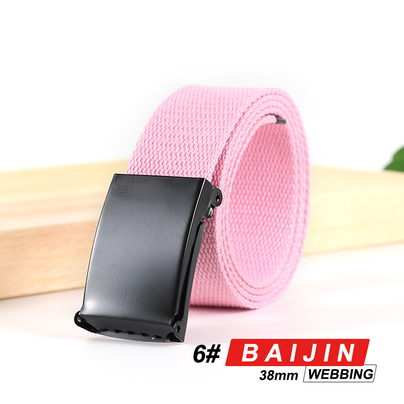 Cinturón unisex de lona y algodón con logo personalizado, estilo casual para estudiantes y negocios