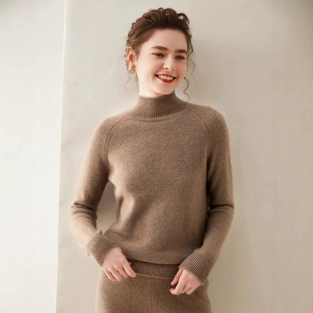 Свитер женский зимний кашемировый свитер женский полувысокий воротник кашемир двойной толстый свободный плечевой боб вязаный свитер