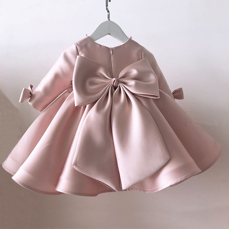 宝宝周岁礼服女婴儿生日小女孩钢琴演出服花童粉色儿童礼服公主裙