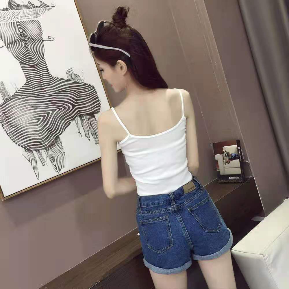 2021 스트랩 민소매 겉옷 봄 새로운 여름 여성용 백 내부 스트랩 셔츠 기본 조끼 공장 콘센트
