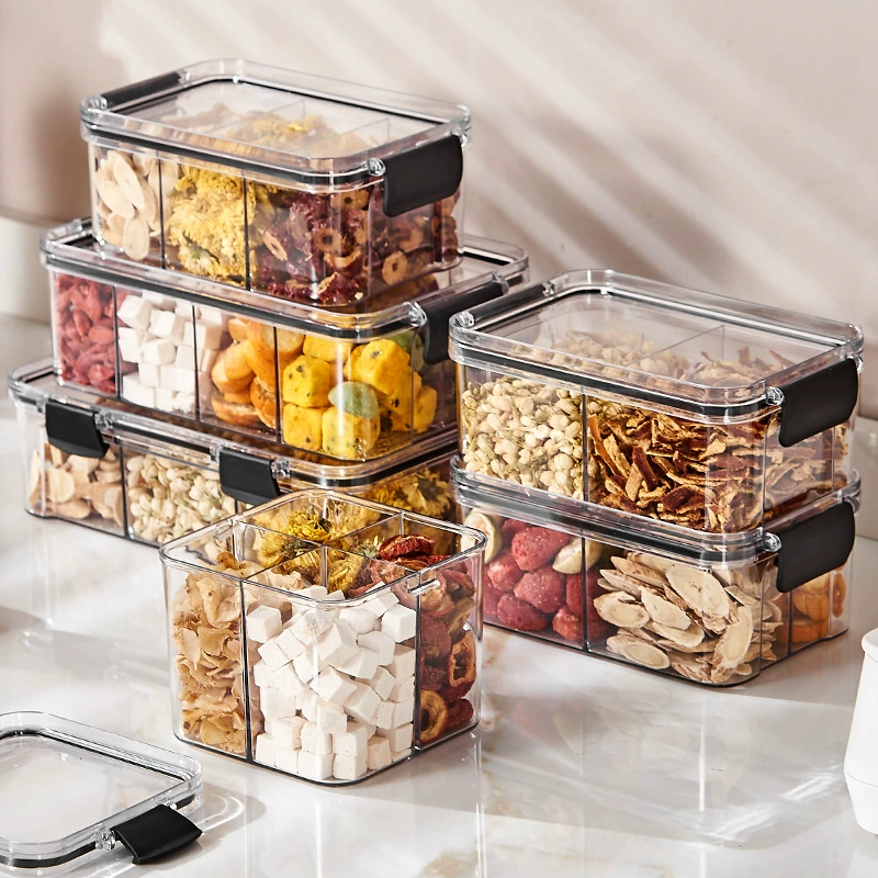 Sealing tank with lid food -grade PET bottle plastic transparent tea nuts snack snack grain storage tank can