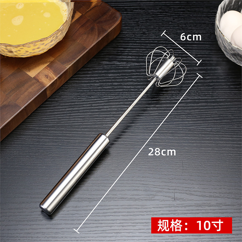 Doméstico de acero inoxidable rotativo semiautomático batedor de huevos de cocina de acero inoxidable herramienta de horneado de prensa manual batedor de huevos