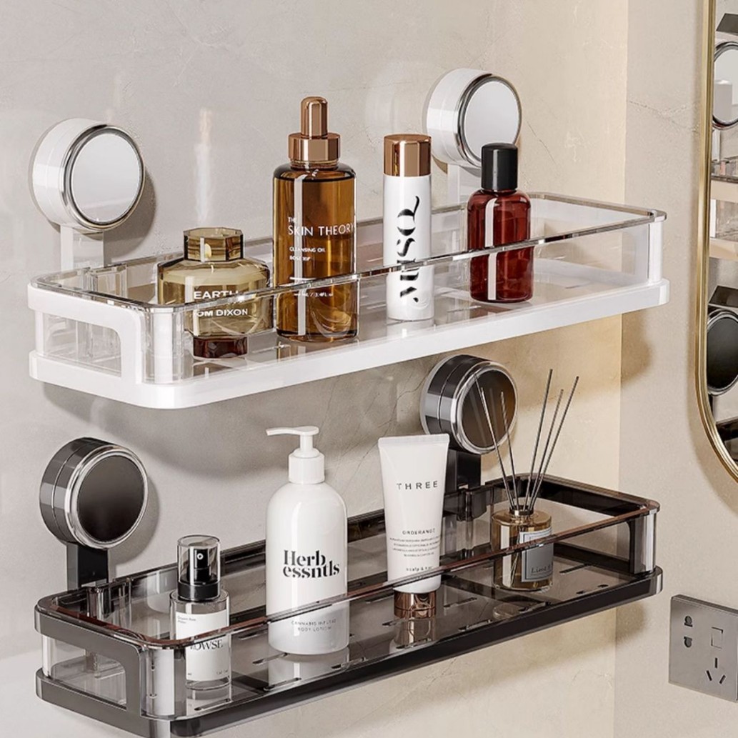 Suction Cup Storage Rack Toilet Punch-Free Toilet Wall Storage Washstand Wall-Mounted Arrangement Rack Bathroom Wall-Mounted