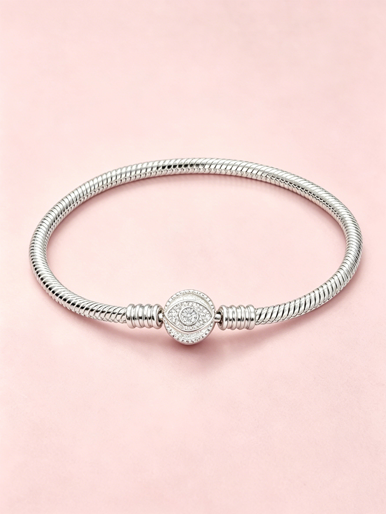 Panjia pulsera desmontable bronce simple pulsera plateada de piedra amor copo de nieve cuatro hojas joyas de la luna