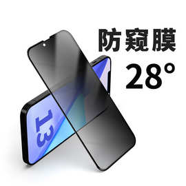 跨境苹果17防偷窥28度全屏防窥手机防窥钢化玻璃亚马逊保护膜批发