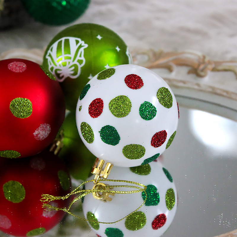Amazon Cross-border Christmas Ball Set 6CM40 bolas decorativas de Navidad bolas pintadas bolas de plástico galvanizado