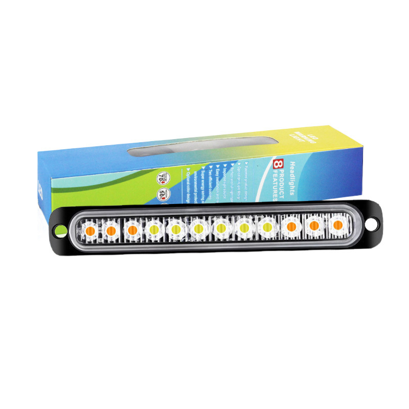 Vehículo camión camión   Lámpara de advertencia lateral 12LED intermitente 12 - 24v luz de dirección