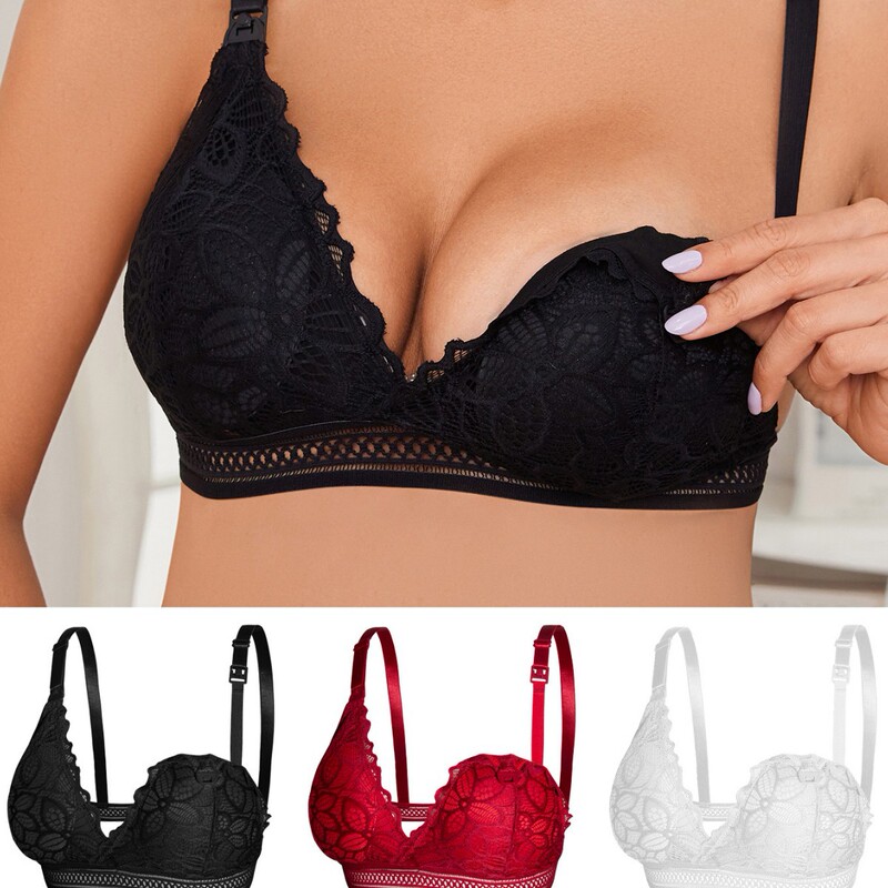 Wholesale no steel ring pregnant woman bra sexy lace pregnancy bra front open buckle postpartum lactation underwear Wholesale no steel ring pregnant woman bra sexy lace pregnancy bra front open buckle postpartum lactation underwear