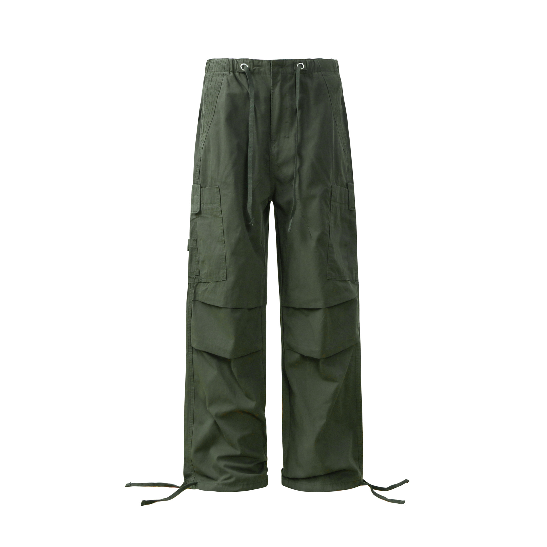 Minimalist Clean Fit Draped Paratrooper Cargo Unisex American Style Multi-Pocket Thickened Casual Long Pants Trendy_voghion.com