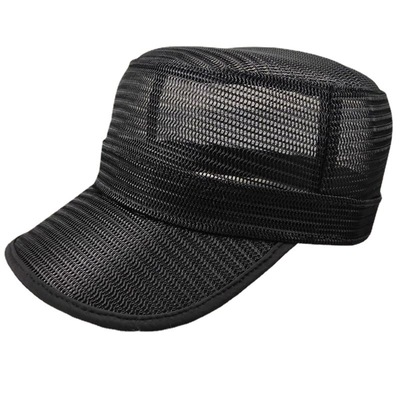 新品網帽大頭圍平頂帽封口軍帽休閑時尚男帽大碼男士帽子工廠批發