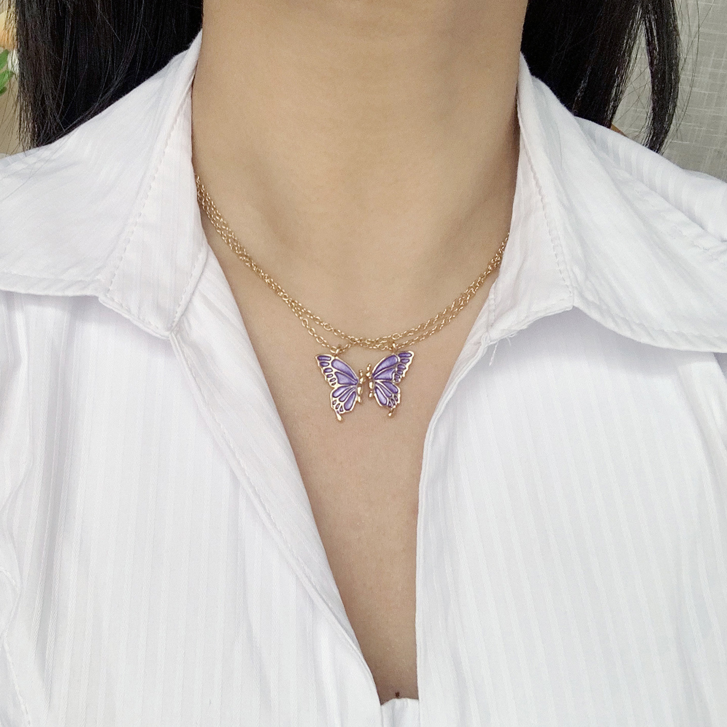 Sweet Simple Style Butterfly Alloy Plating Women's Pendant Necklace display picture 5