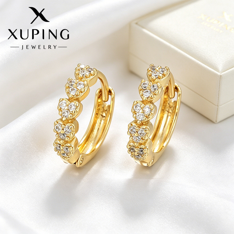 Xuping Europa y América amor transfronterizo círculo geométrico hebilla de cobre aleación de moda simple temperamento aretes de aretes personalizados