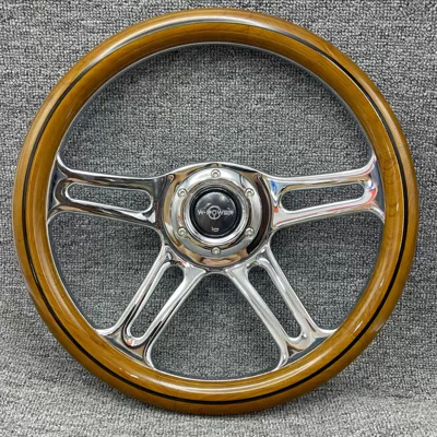 In-stock vintage racing steering wheel for car modification, suitable for Santana, Lada, Jetta, Beidouxing, Swift, solid wood 14inch
