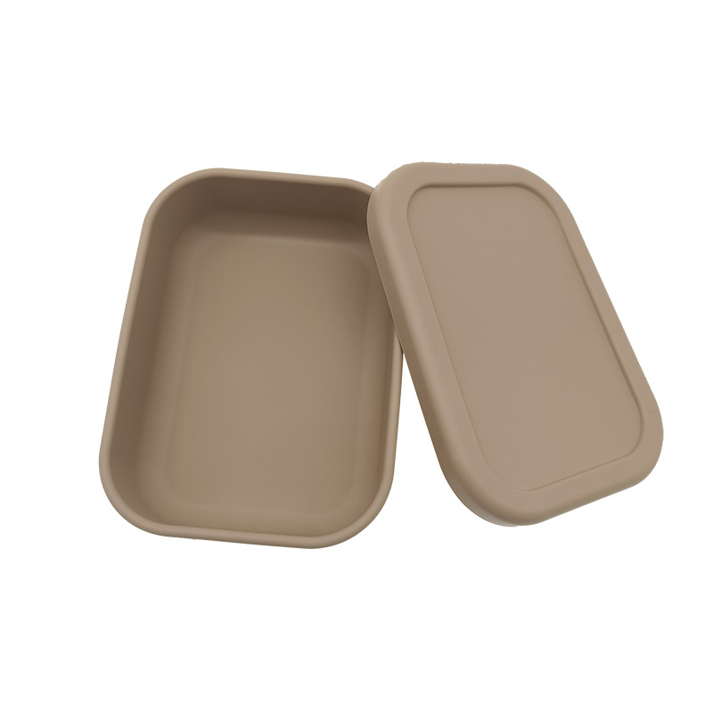 Caja de almuerzo de silicona de estilo japonés sellada horno de microondas trabajador de oficina Bento caja de almuerzo de estudiante portátil caja de almuerzo integrada de tres rejillas