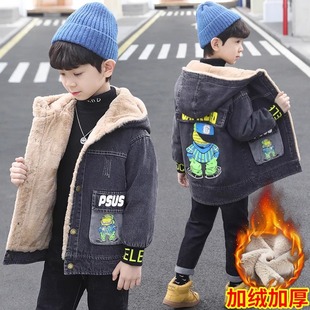 Children's Clothing Boys' Winter Outwear Fleece-Lined 2025 New Autumn and Winter Style Thickeneded Boys' Winter Medium and Large Kidsren's Fashionable Style