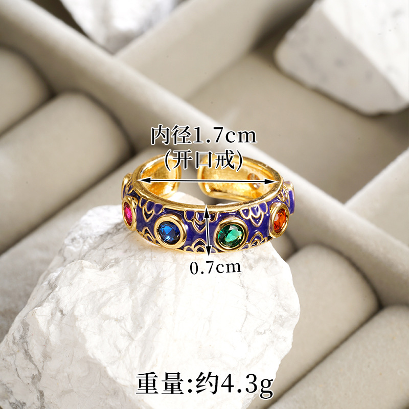 Nuevo producto Gufasha pulsera de oro de zinc de color de zirconio, anillo de oro de 18 quilates galvanizado, joyas de mano transfronterizas de mujeres europeas y estadounidenses